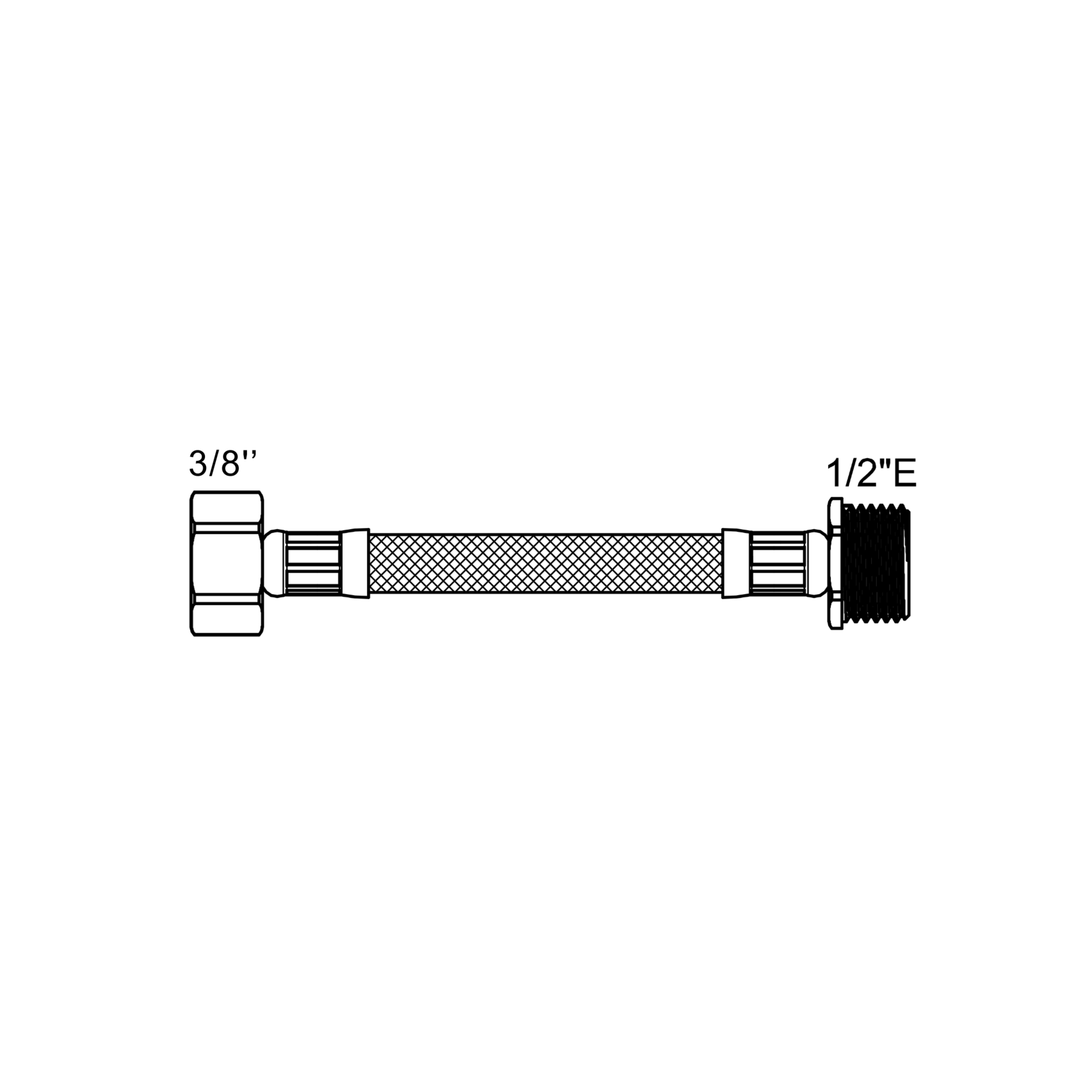 3/8D-1/2E - 43611 - Esnek Hortumlar Serisi 3/8D-1/2E - 43611 - Esnek Hortumlar Serisi
